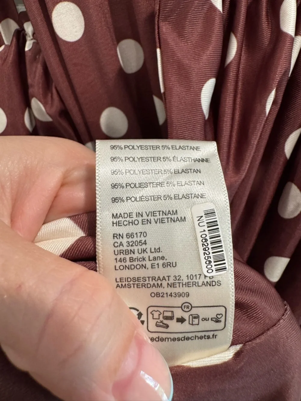 Free People brown Raylon variegated polka dot midi dress